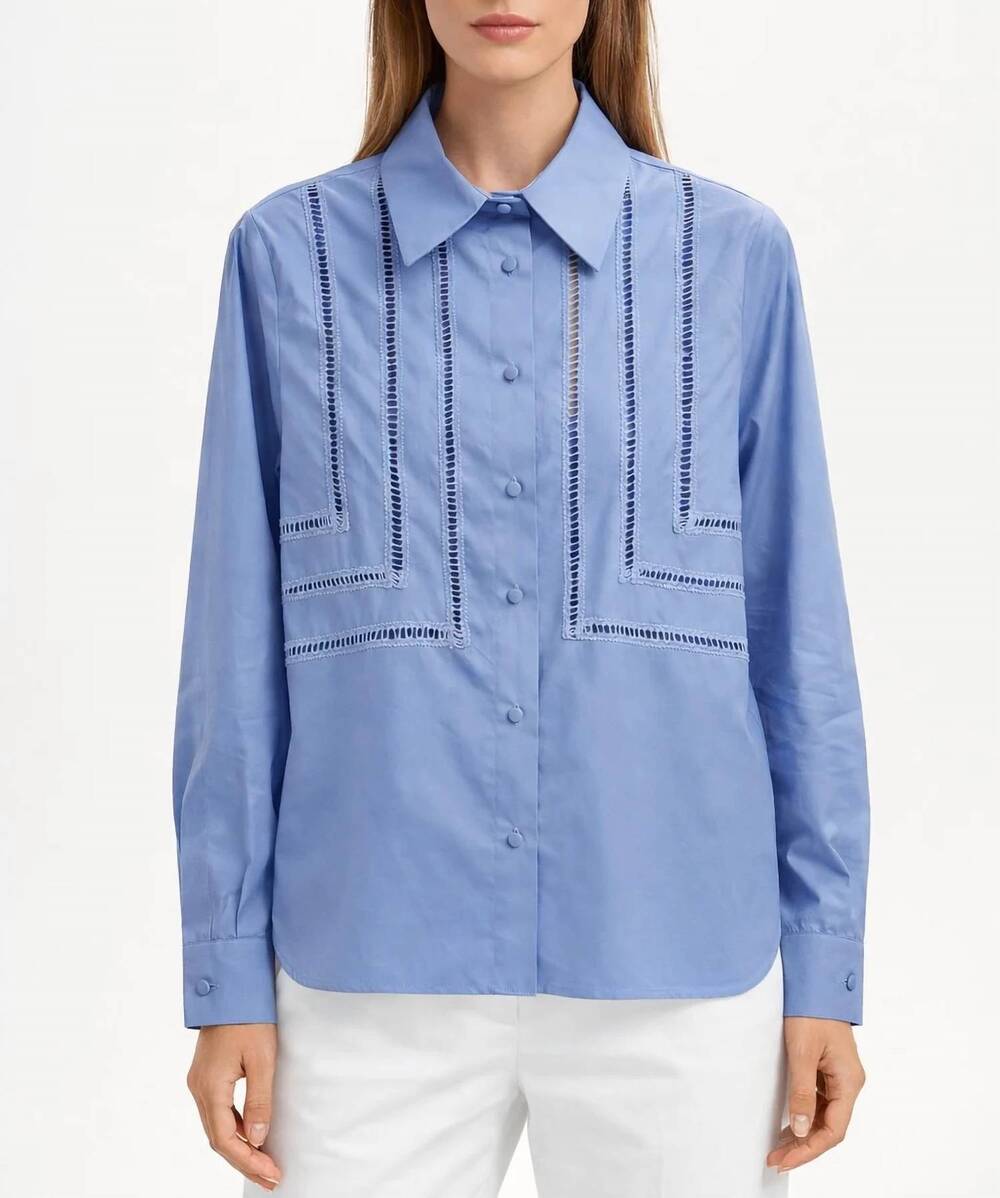 NEW SEVENTY modern lace shirt in powder blue